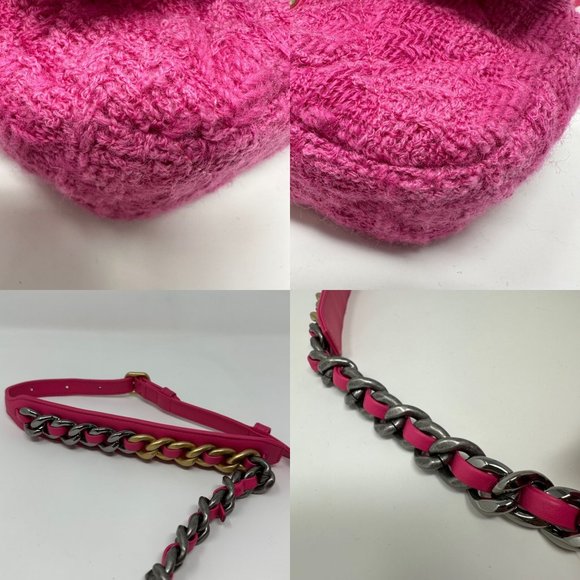 CHANEL 2020 Pink Tweed & Lambskin Leather Chanel 19 Belt Bag Tri-Color HW - Picture 13 of 13